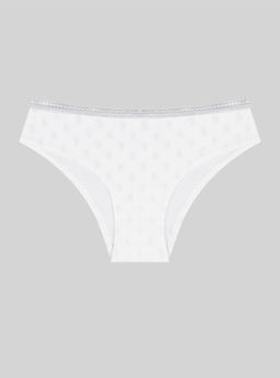 Трусы Indefini белые с кружевом хлопок с эластаном  фото 6