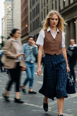 Limited Edition Kahverengi Crop Fitted Dokuma Keten Gorunumlu Yelek TWOSS23YE00016