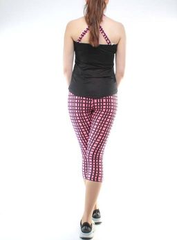 1181 BLACK/PINK Спортивный костюм для фитнеса женский (90% вискоза, 10% лайкра)