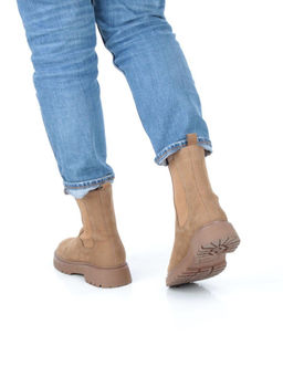 01-80158-G75-4 LT. BROWN Ботинки демисезонные женские (натуральная замша, байка) - Фабричный китай фото 3