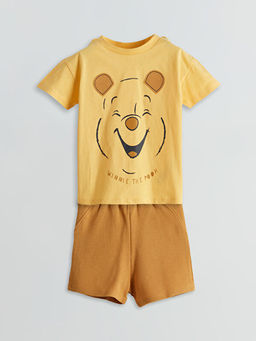 Winnie The Pooh Bask?l? Erkek Bebek Ti??rt ve ?ort 2li