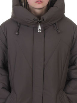 A618 GRAY/BROWN Пальто зимнее женское (верблюжья шерсть, 120 гр. холлофайбер)