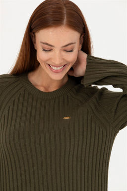 Женское трикотажное платье цвета хаки - U.s. polo assn фото 2