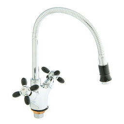 Смеситель для кухни Accoona A4882F, двухвентильный, с гибким изливом, черный/хром