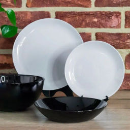 Столовый набор 19 предметов ДИВАЛИ черно-белый арт.P4360 /Люминарк/ - Luminarc фото 3