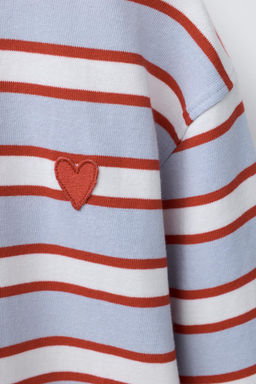 STRIPED T-SHIRT WITH HEART PATCH - Zara фото 3