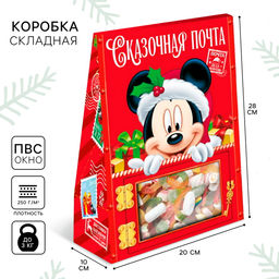 Коробка новогодняя подарочная складная «Сказочная почта», 20×28×10 см, Микки Маус