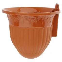 Кашпо для цветов пластмассовое Лозанна 2л, 19х18,5х16см, настенное крепление, полипропилен, терракотовый (Россия) - Домашняя мода фото 5