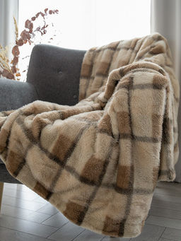 Плед меховой 150x200 бежевый - Denastia фото 2