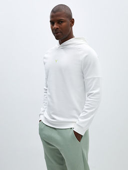 Uzun Kollu Bask?l? Erkek Hoodie