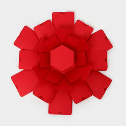 Коробка - сюрприз раскладушка, красная, с лентой и двойным скотчем для сборки, 19×13 см