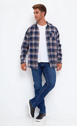 Рубашка фланель F121-0460 orange-blue - Fine joyce фото 7