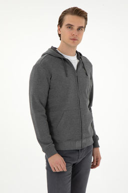 Мужской вязаный кардиган антрацитового меланжа Неожиданная скидка в корзине