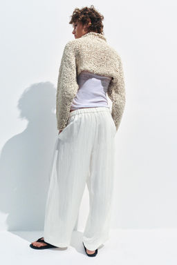 PANTAL?N BARREL FLUIDO ZW COLLECTION / Blanco roto - Zara фото 13