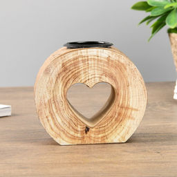 Деревянный подсвечник на 1 свечу «Спил: сердечко», 9×10×5 см