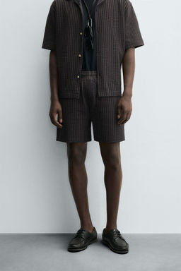SEERSUCKER STRIPE COMFORT BERMUDA SHORTS - Zara фото 2