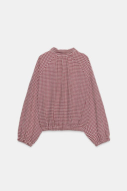 CHAQUETA CUADROS / Crudo / Granate - Zara фото 3