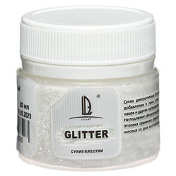 Декоративные блёстки LUXART LuxGlitter (сухие), 20 мл, размер 0.2 мм, белые