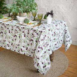 Скатерть Доляна Olives 149×250 см, 100% хлопок, рогожка 164 г/м²