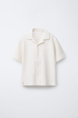 RUSTIC TOWELLING EFFECT BOWLING SHIRT