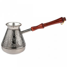 Турка медная 540мл "Роза", д10см, h11,7см, s0,8мм, деревянная ручка (Россия)