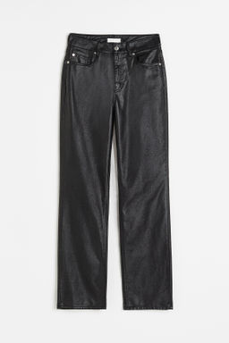 Coated Straight High Jeans