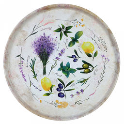 Поднос металлический "Средиземноморский стиль" д33см, круглый (Россия)