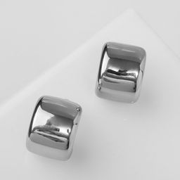 Серьги пластик Круг муза, цвет серебро - Qf фото 2