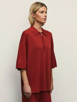 Джемпер с отложным воротником на молнии / Zarina  фото 4