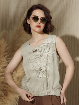 Блуза с принтом Vals 70% лен, 30% хлопок