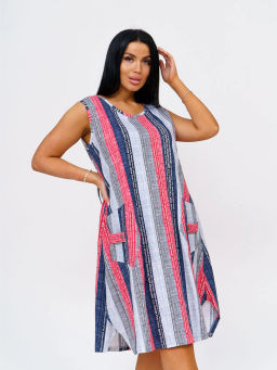 Платье женское, цвет синий красный