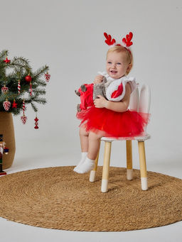 Набор для фотосессии «Крошка Я. Рождественский олененок»: юбка и ободок, красный, рост 68-92 см
