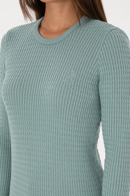 Kad_n Mint Bisiklet Yaka Basic Kazak