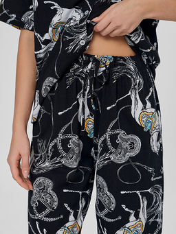 Комплект женский домашний черный с узором - Mark formelle фото 7