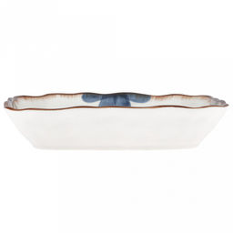 Аквилегия Тарелка глубокая фарфоровая 175х175мм h36мм, 500мл, квадратная, с деколью, волнистый край, отводка (Китай) - Домашняя мода фото 3