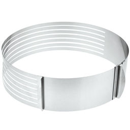 Форма кондитерская из нержавеющей стали для нарезания коржей, раздвижная, д24-30см h8,5см, цветная коробка (Китай) - Домашняя мода фото 3