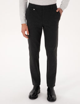 Antrasit Slim Fit Flanel Dokulu Kuma_ Pantolon - Pierre cardin фото 8