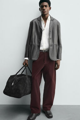 FLOCKED WIDE-LEG TROUSERS - Zara фото 5