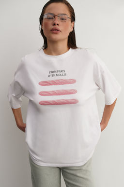 Футболка с принтом Pink baguette