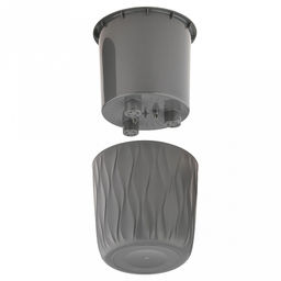 Горшок для цветов пластмассовый Desert 2,3л, д15,7см, h15,2см, дренажная вставка, серый (Россия) - Домашняя мода фото 4