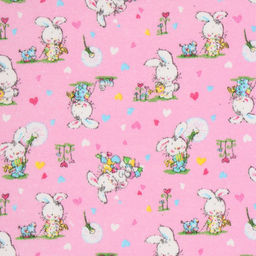 Пеленка Крошка Я Зайчата, 90*120 см, 100 хлопок, фланель  фото 2