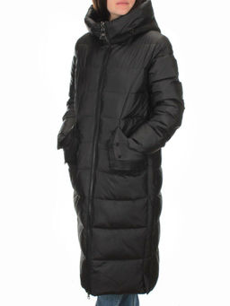 C1076 BLACK Пальто зимнее женское (200 гр. холлофайбер) - Fashion фото 3