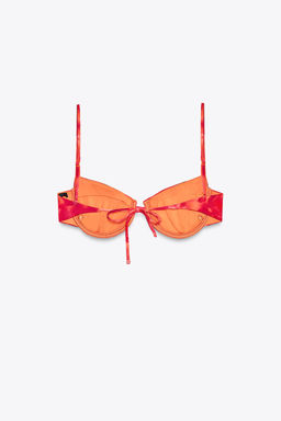 PRINTED UNDERWIRED BIKINI TOP - Zara фото 14