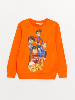 Bisiklet Yaka Rafadan Tayfa Bask?l? Uzun Kollu Erkek ?ocuk Ti??rt