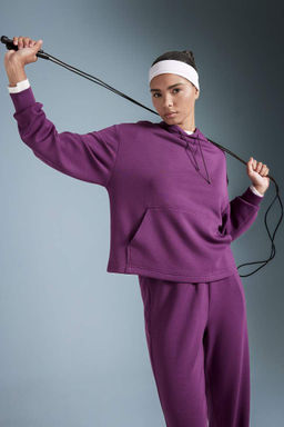 DeFactoFit Oversize толстовка широкого кроя премиум-класса с капюшоном и карманами-кенгуру для спортсменов