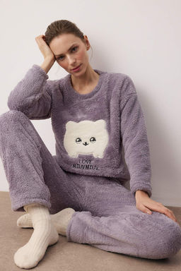 Gri Animal Patchli Wellsoft Orme Pijama Tak?m? THMAW26PT00231 - Trendyolmilla фото 2