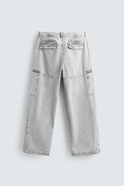 PANTAL?N CARGO PARACHUTE LAVADO / Gris claro - Zara фото 8