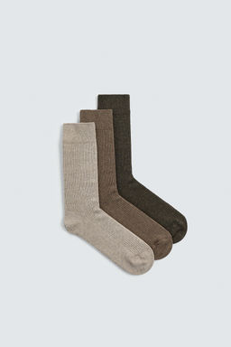 3-PACK OF BASIC RIBBED SOCKS