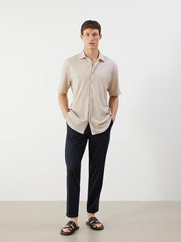 Regular Fit K?sa Kollu ?izgili Erkek G?mlek