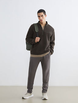 Dik Yaka Polar Erkek Sweatshirt